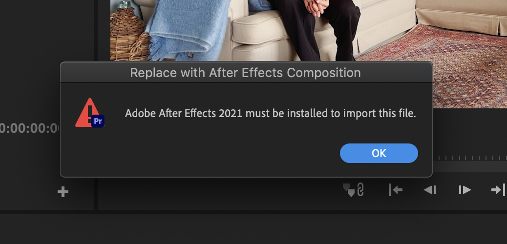 Adobe after effects must be installed to import this file ошибка